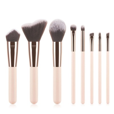 8pcs big makeup brush for liquid foundation light pink glitter makeup brush set