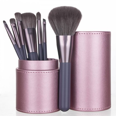 7 piece purple carry mini glam good quality makeup brush set